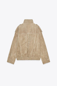 Sophia™ | Wildlederjacke Marble Sand