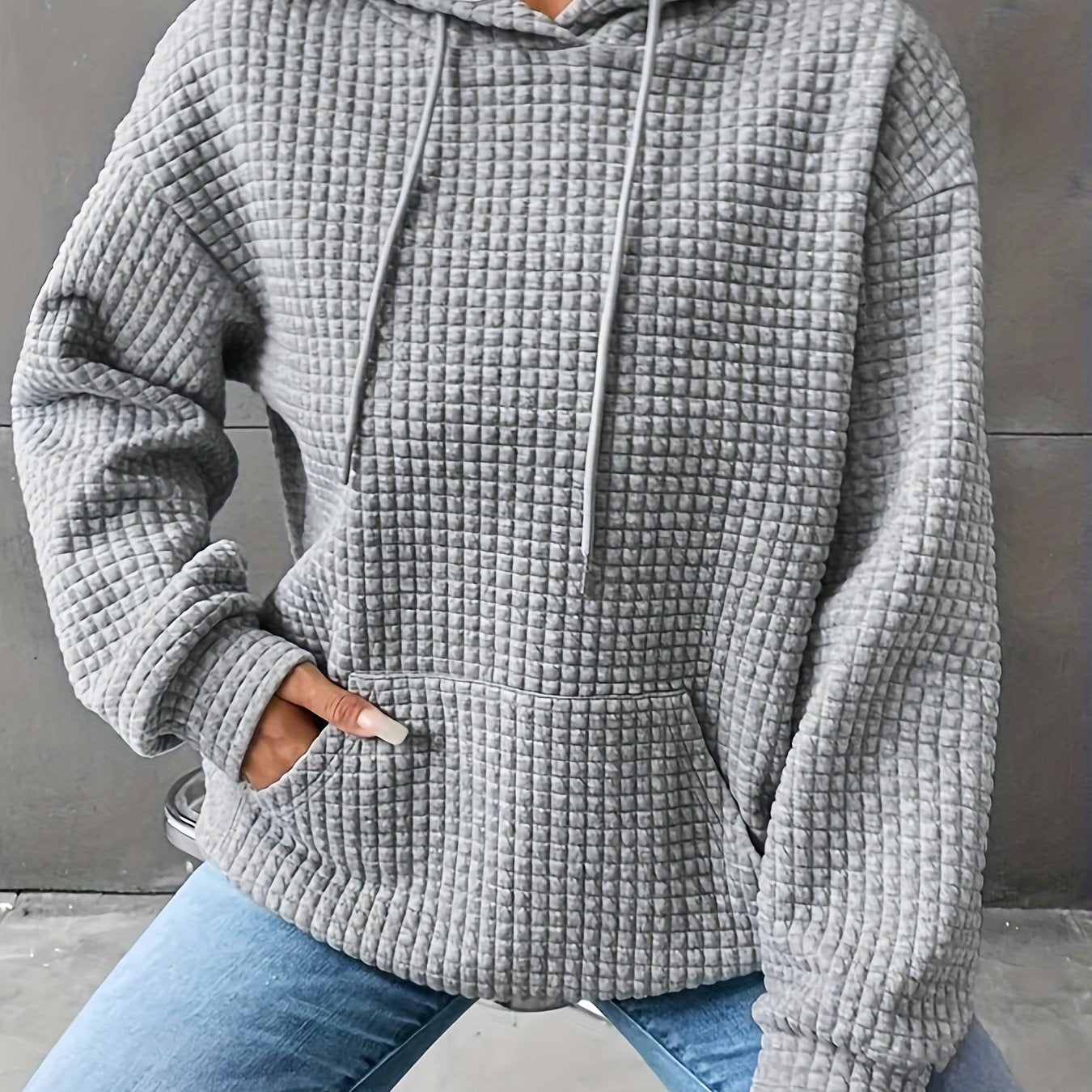 Léana™ | Texturiertes Kapuzen-Sweatshirt mit langen Ärmeln