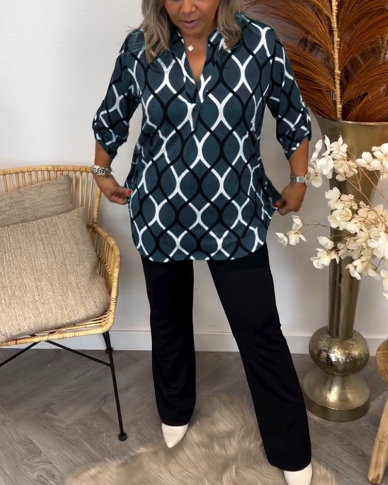 Noor | Bluse mit grafischem Druck