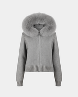 Lenora | Strickmantel mit Fellkragen