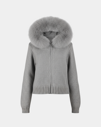 Lenora | Strickmantel mit Fellkragen