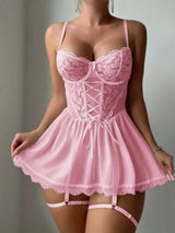 Selvya | Dessous-Kleid mit Spitze