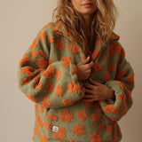Daisy | Geblümter Warmer Fleecepullover