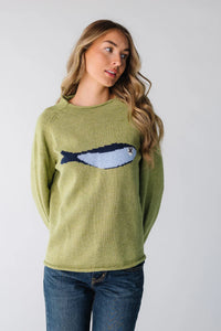 Olive Strick-Fischerpullover