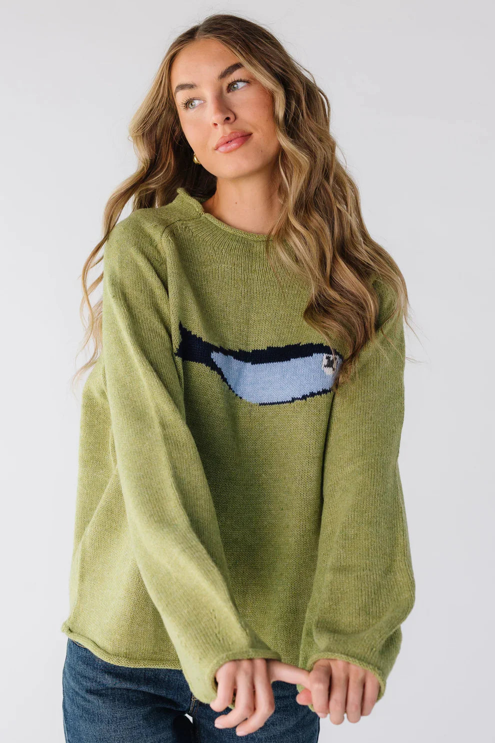 Olive Strick-Fischerpullover