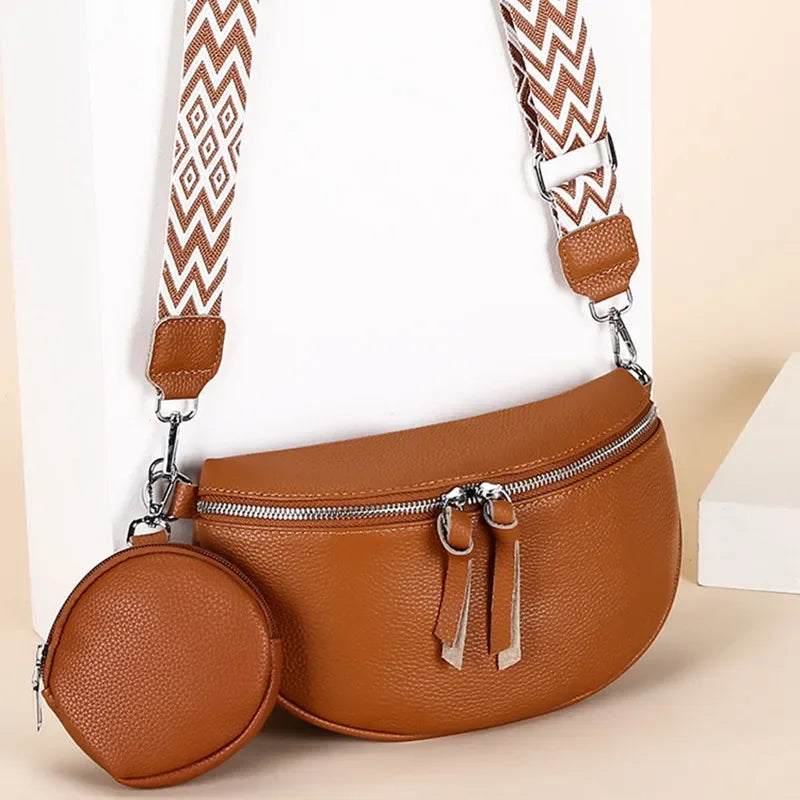 Hayley | Veredelte PU Leder-Schultertasche