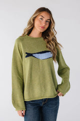 Olive Strick-Fischerpullover