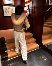 Lenora | Strickmantel mit Fellkragen