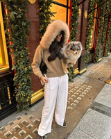 Lenora | Strickmantel mit Fellkragen