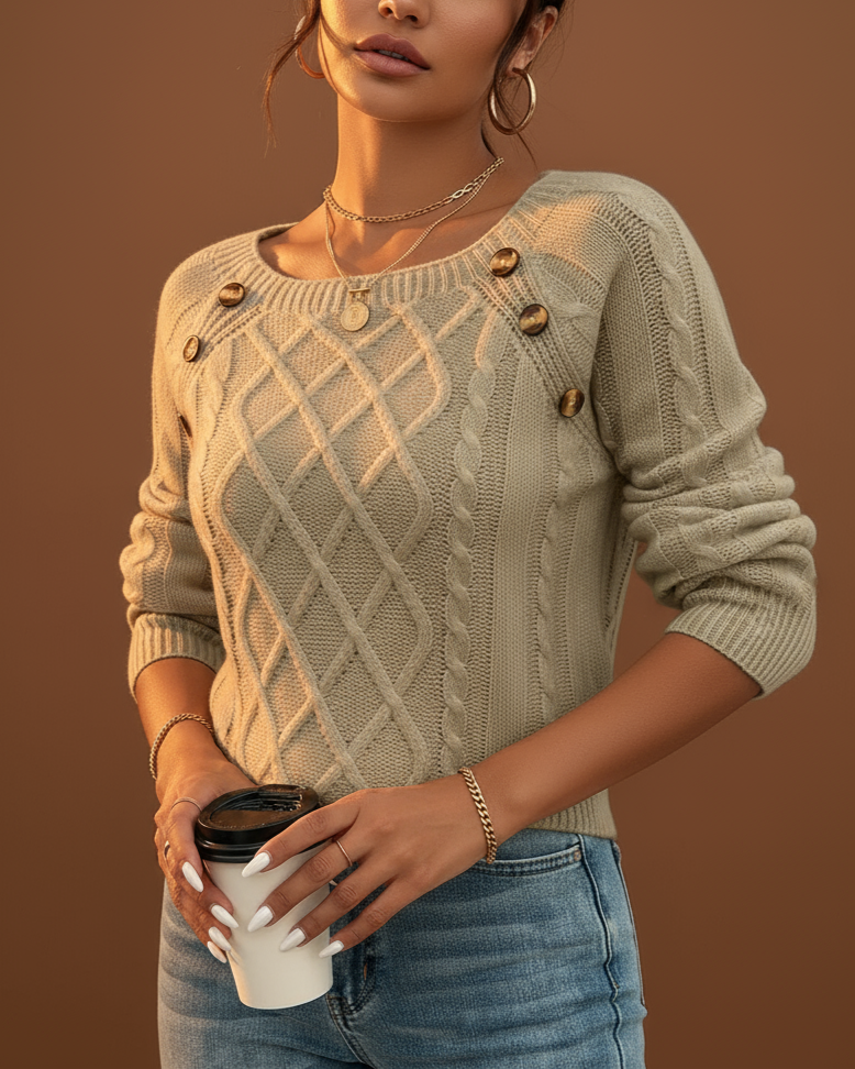 Lotte | Edle Kabelzugstrick-Winterpullover