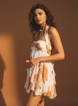 Aniela | Chiffon Blumen Mini-Kleid