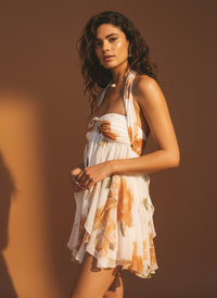 Aniela | Chiffon Blumen Mini-Kleid